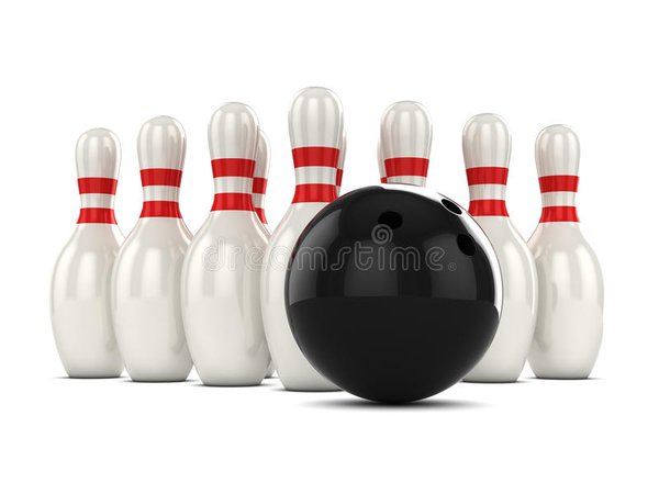 3d Bowling Ball Crashing Into The Pins On White Ba Stock Illustration - Illustration of recreational, shape: 21547459