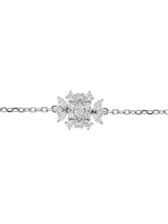 Yeprem 18kt white gold square diamond pendant choker necklace - FARFETCH