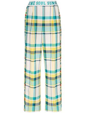 Mira Mikati Sunshine Soul Check Trousers TRS020SS20 Yellow | Farfetch