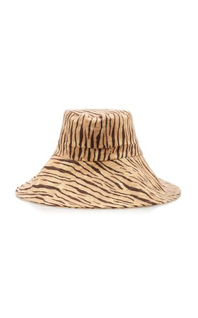 Frederikke Animal-Print Linen Bucket Hat by Faithfull The Brand | Moda Operandi
