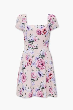 Floral Print Cutout Dress