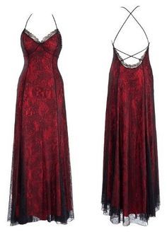 red black lace maxi dress gothic vamp