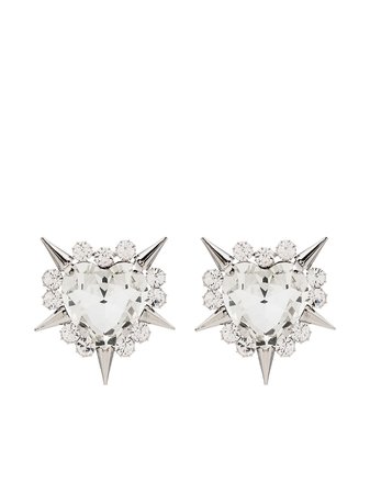 Alessandra Rich spike heart earrings - FARFETCH