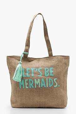 Ava Lets Be Mermaids Beach Bag
