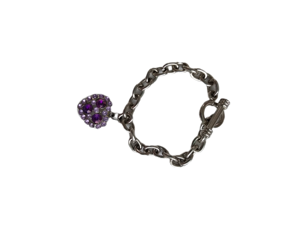 purple diamond heart bracelet