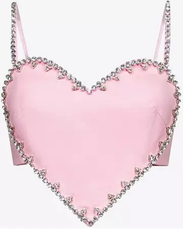 Products Related to Area Crystal Trim Ombre Denim Heart Top in Pink | Lyst