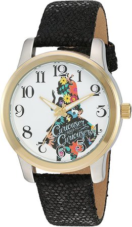 Amazon.com: Disney Women's 'Alice in Wonderland' Quartz Metal Watch, Color:Black (Model: W002901) : Clothing, Shoes & Jewelry