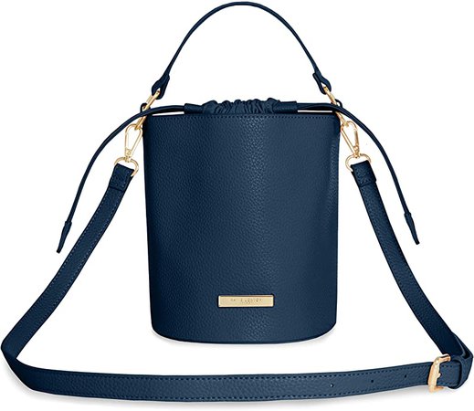 Katie Loxton Amazra Womens Vegan Leather Convertible Handle Bucket Cross Body Bag Navy: Handbags: Amazon.com
