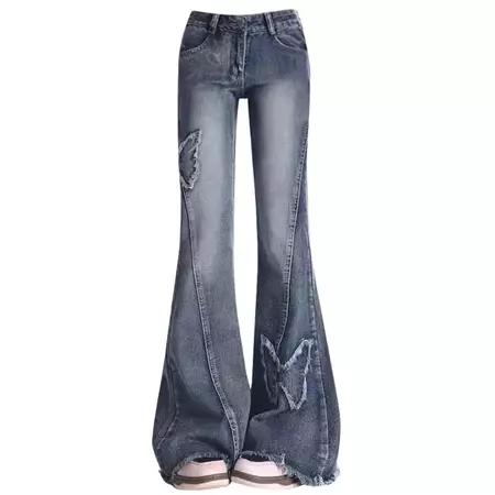 Y2K Butterfly Flare Jeans | BOOGZEL CLOTHING – Boogzel Clothing