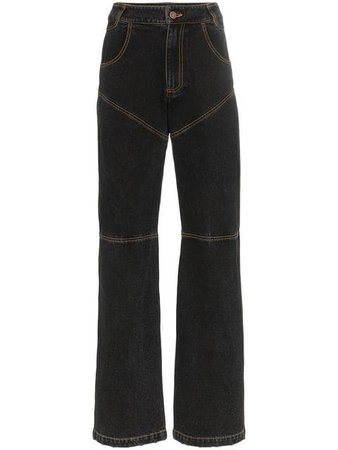 Telfar Contrast Stitch Bootcut Jeans - Farfetch