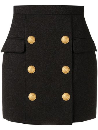 Balmain button embellished skirt £894 - Shop SS19 Online - Fast Delivery, Free Returns