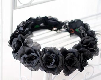 Black Rose Flower Crown