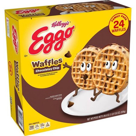 Kellogg's Eggo Chocolatey Chip Frozen Waffles Family Pack - 24ct : Target