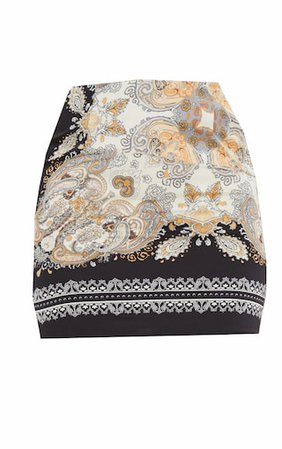 Black Chain Print Woven Mini Skirt | PrettyLittleThing USA