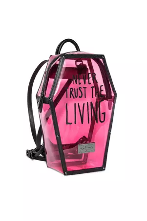 Never Trust - Pink Clear Coffin Backpack – Blackcraft Cult