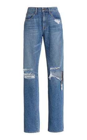 Distressed Rigid High-Rise Boyfriend Jeans By Brandon Maxwell | Moda Operandi