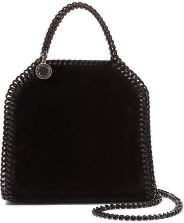The Falabella Tiny Velvet Shoulder Bag - Black