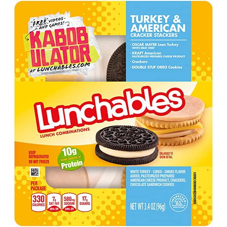 Lunchables Turkey & American Cheese Stackers with Oreo Cookie (3.4 oz Tray): Amazon.com: Grocery & Gourmet Food
