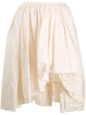 Molly Goddard Gathered Asymmetric Skirt 53NONNA Neutral | Farfetch