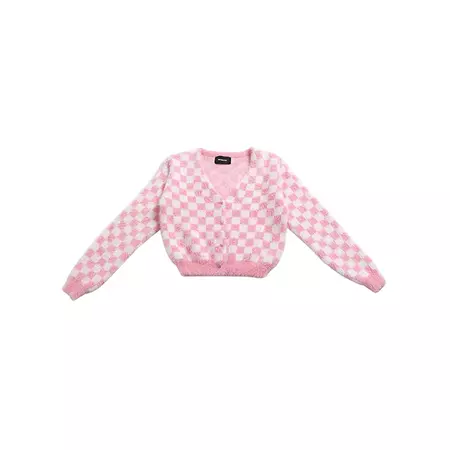 チェッカーズカーディガン / Pink Checkers Cardigan – 60% - SIXTYPERCENT