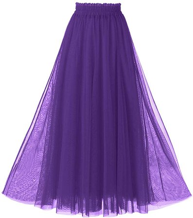 OBBUE Women's A Line Tulle Party Evening Tutu Skirts Tea Length Purple-L/XL at Amazon Women’s Clothing store