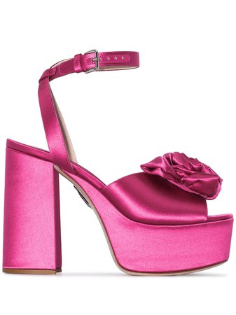 Miu Miu rose-embellished platform sandals £700 - Shop Online - Fast Global Shipping, Price