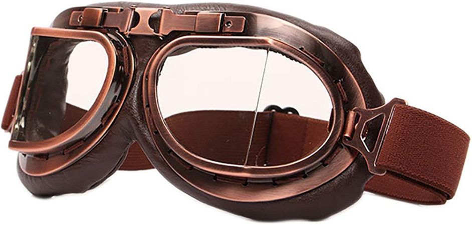 Amazon.com: Peicees Vintage Helmet Goggles Motorcycle Goggles Bike Motorcross Pilot Goggle : Clothing, Shoes & Jewelry