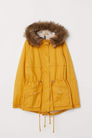 Pile-lined Parka - Yellow