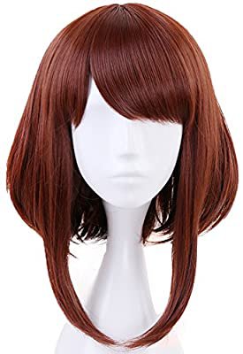Amazon.com: Anogol Hair Cap+Brown Wigs Bob Synthetic Hair Cosplay Wig Short Wavy For Anime Makeup: Beauty