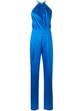 Blue Michelle Mason sleeveless halterneck jumpsuit - Farfetch
