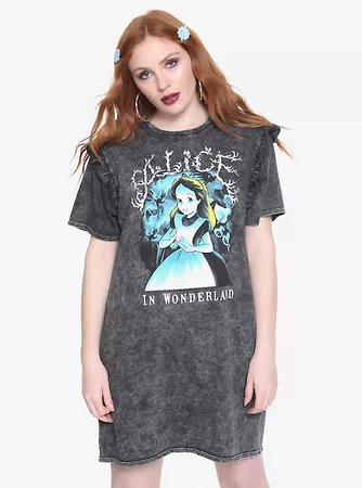 Disney Alice In Wonderland Mineral Wash T-Shirt Dress