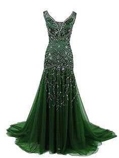 Pinterest | Green formal dress with beading