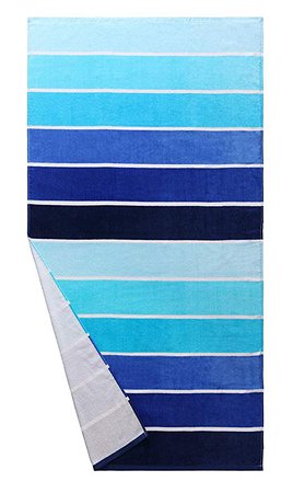 Amazon.com: Exclusivo Mezcla 100% Cotton Beach Towel, Pool Towel Gradient Blue Striped (30" x 60")—Soft, Quick Dry, Lightweight, Absorbent, and Plush: Gateway