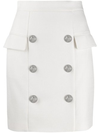 Balmain Embossed Buttons Mini Skirt - Farfetch