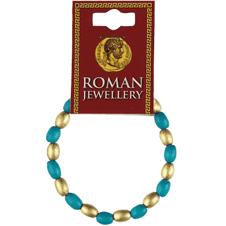 Roman Turquoise and Gold Bead Bracelet - WR-RTGB by Medieval Collectibles