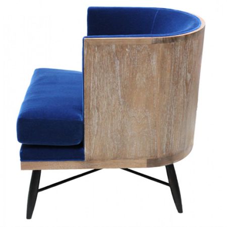 Oly Studio Wyatt Royal Blue Mohair Lounge Chair | Kathy Kuo Home