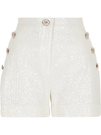 River Island Sequin Shorts - White | littlewoods.com