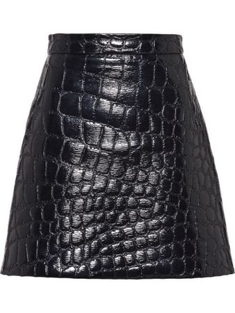 Miu Miu Ciré Crocodile Embossed Effect Skirt - Farfetch