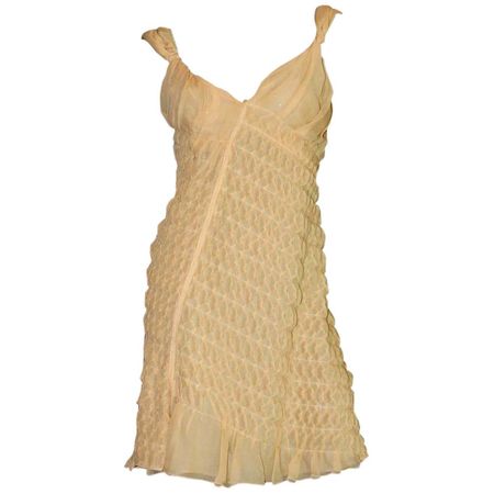 NEW Asymmetric Prada 3D Silk Chiffon Draped Fairy Cocktail Dress 40 For Sale at 1stDibs
