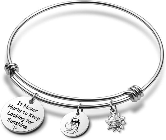 Amazon.com: G-Ahora Eeyore Jewelry Inspired It Never Hurts to Keep Looking for Sunshine Bracelet Eeyore Quote Jewelry(never hurt BR): Clothing, Shoes & Jewelry