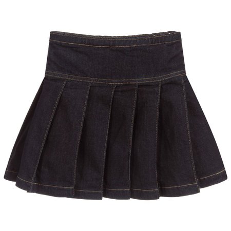 denim pleated BINA skirt
