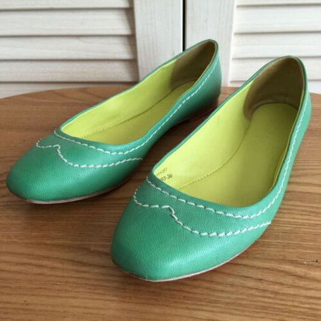 Boden "858461" Women's Green Leather Ballet Flats Slip Ons Size EU 36 / US 5.5M | eBay