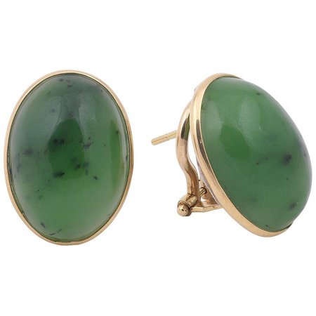 Jade and Gold Earrings