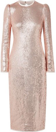 Jeane Open-back Sequined Crepe Midi Dress - Pink