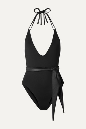 Solid & Striped | The Lou belted halterneck swimsuit | NET-A-PORTER.COM