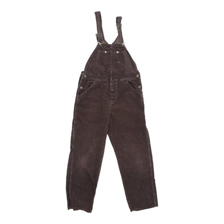 Vintage Lee High Waisted Dungarees - 36W UK 18 Brown Cotton