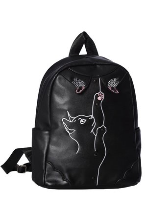 Meow Cat Black Gothic Backpack by Banned | Gothic
