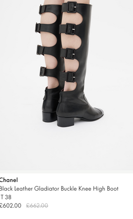Chanel Black Gladiator Buckle Boots