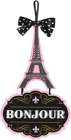 Amazon.com: Amscan 241692 Day in Paris MDF Sign - Deluxe, One Size, Multi: Toys & Games