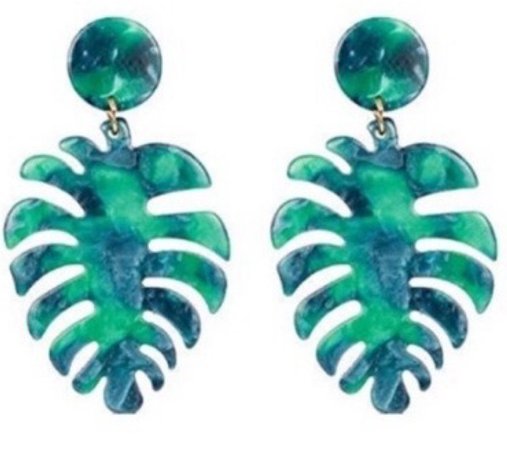 Green acrylic earrings